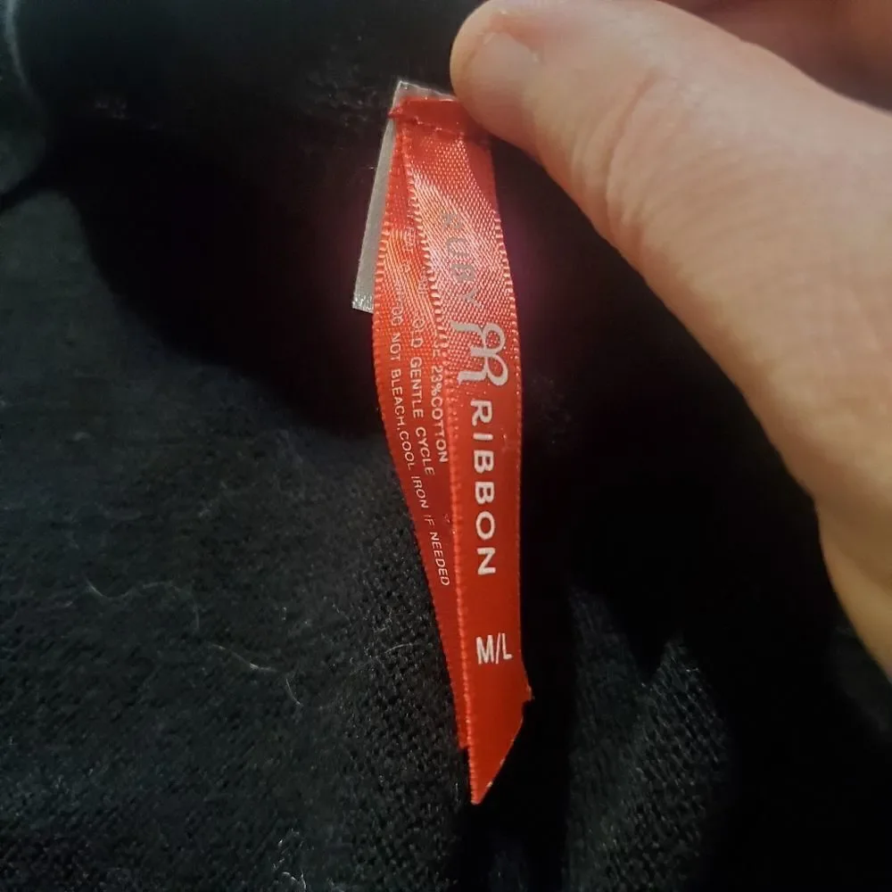 Ruby Ribbon black button front poncho/cardigan sz M/L - Picture 4 of 4